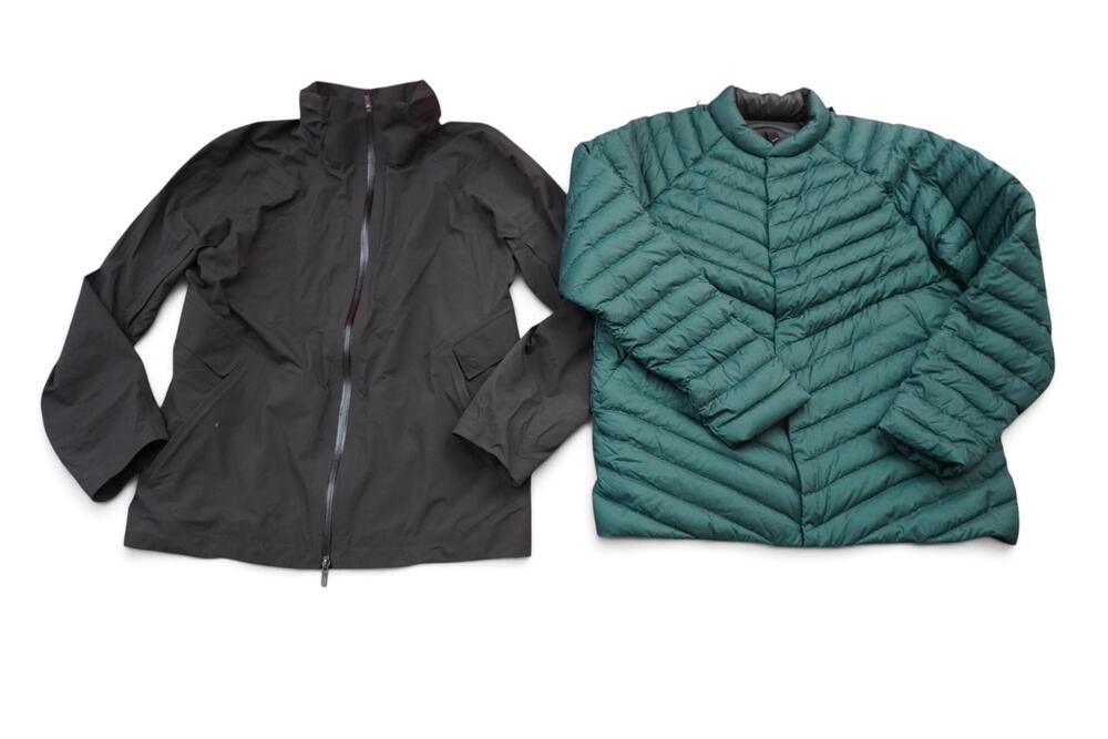 Lululemon 3 in 1 Convertible Jacket Black Shell Teal Down Liner Men's XL